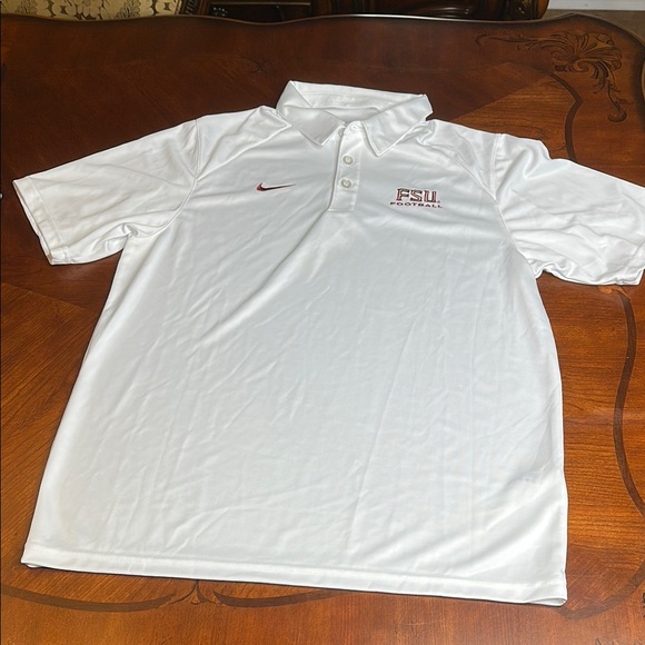 Nike White Polo Shirt FSU FOOTBALL - Picture 1 of 6